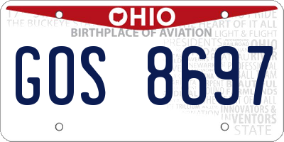 OH license plate GOS8697