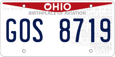 OH license plate GOS8719