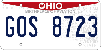 OH license plate GOS8723