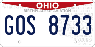 OH license plate GOS8733