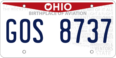 OH license plate GOS8737