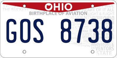OH license plate GOS8738