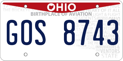 OH license plate GOS8743