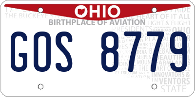 OH license plate GOS8779