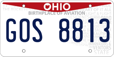 OH license plate GOS8813