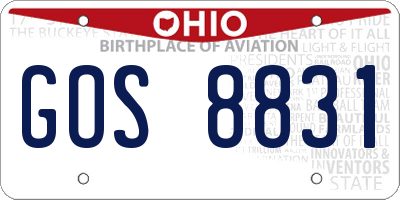 OH license plate GOS8831