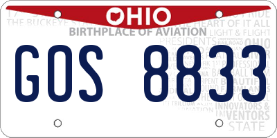 OH license plate GOS8833