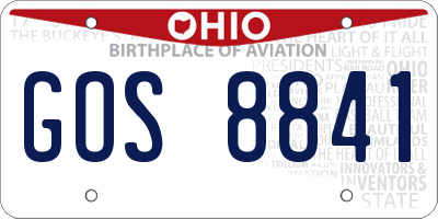 OH license plate GOS8841