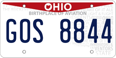 OH license plate GOS8844