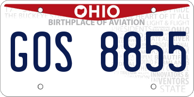 OH license plate GOS8855