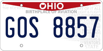 OH license plate GOS8857