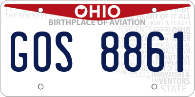 OH license plate GOS8861
