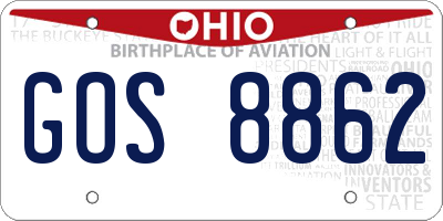 OH license plate GOS8862