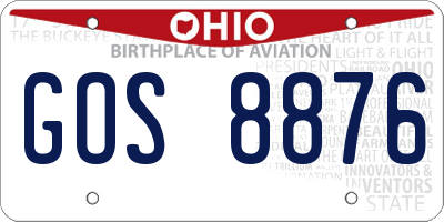 OH license plate GOS8876
