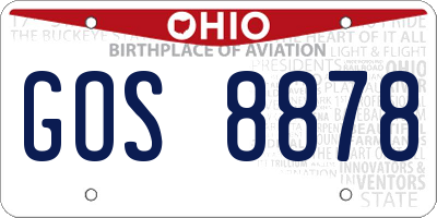 OH license plate GOS8878