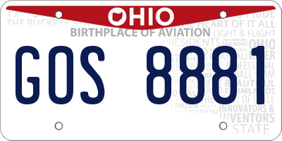 OH license plate GOS8881