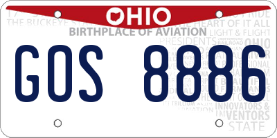 OH license plate GOS8886