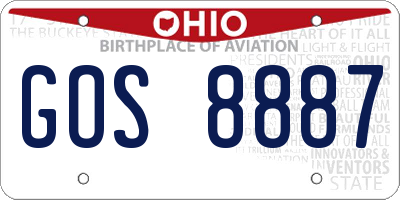 OH license plate GOS8887