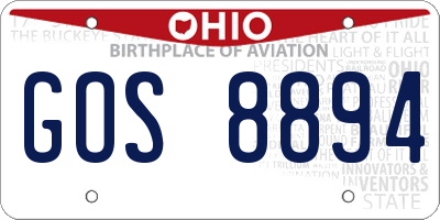 OH license plate GOS8894