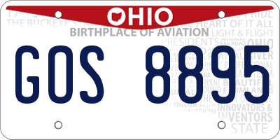 OH license plate GOS8895