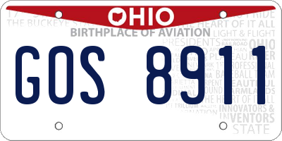 OH license plate GOS8911