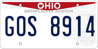 OH license plate GOS8914