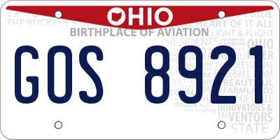 OH license plate GOS8921