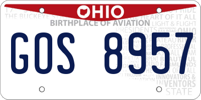 OH license plate GOS8957