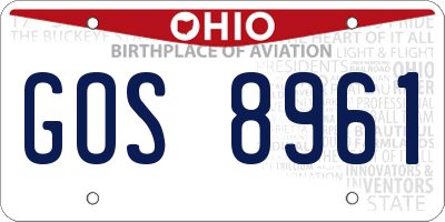 OH license plate GOS8961