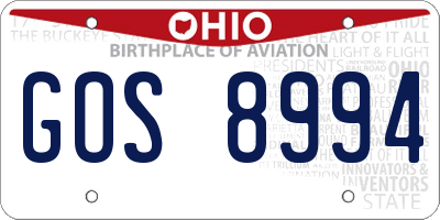 OH license plate GOS8994