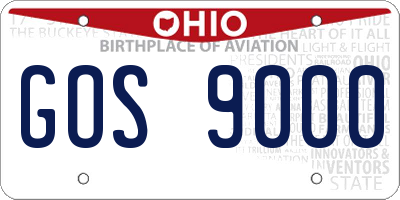 OH license plate GOS9000