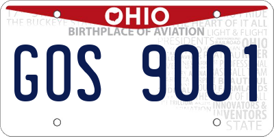 OH license plate GOS9001