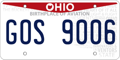 OH license plate GOS9006