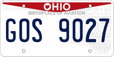 OH license plate GOS9027