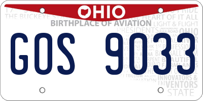 OH license plate GOS9033
