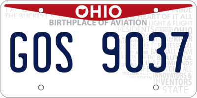 OH license plate GOS9037