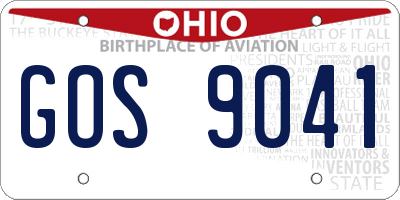 OH license plate GOS9041