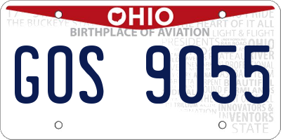 OH license plate GOS9055