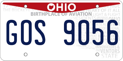 OH license plate GOS9056