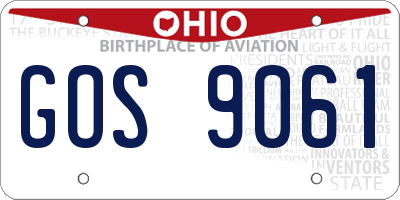 OH license plate GOS9061