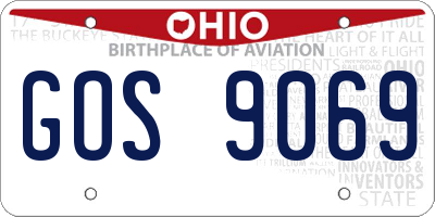 OH license plate GOS9069