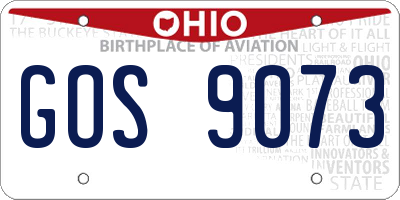 OH license plate GOS9073