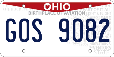 OH license plate GOS9082