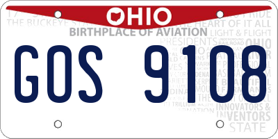 OH license plate GOS9108