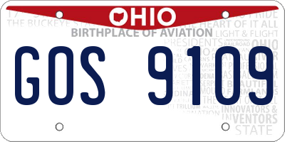 OH license plate GOS9109