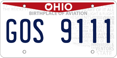 OH license plate GOS9111