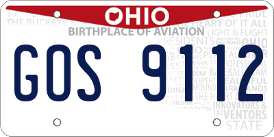 OH license plate GOS9112