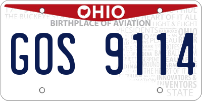 OH license plate GOS9114