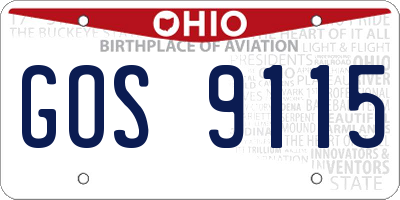 OH license plate GOS9115