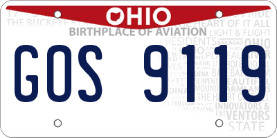 OH license plate GOS9119